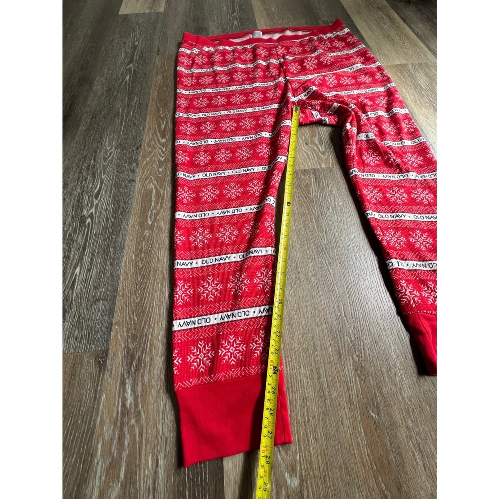 Old Navy Pajama Pants Womens 4X Red Snowflake Fair Isle Thermal Waffle Joggers - Picture 5 of 8